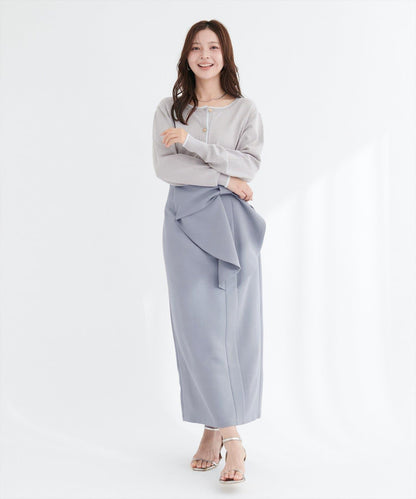 拼色金色紐釦針織開衫