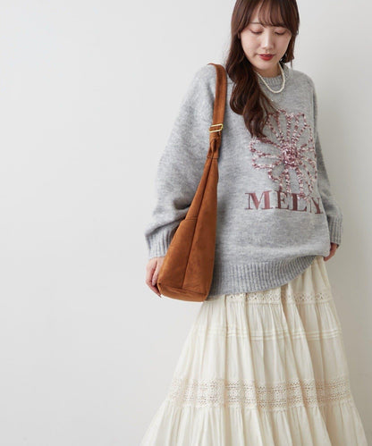 花卉提花針織毛衣