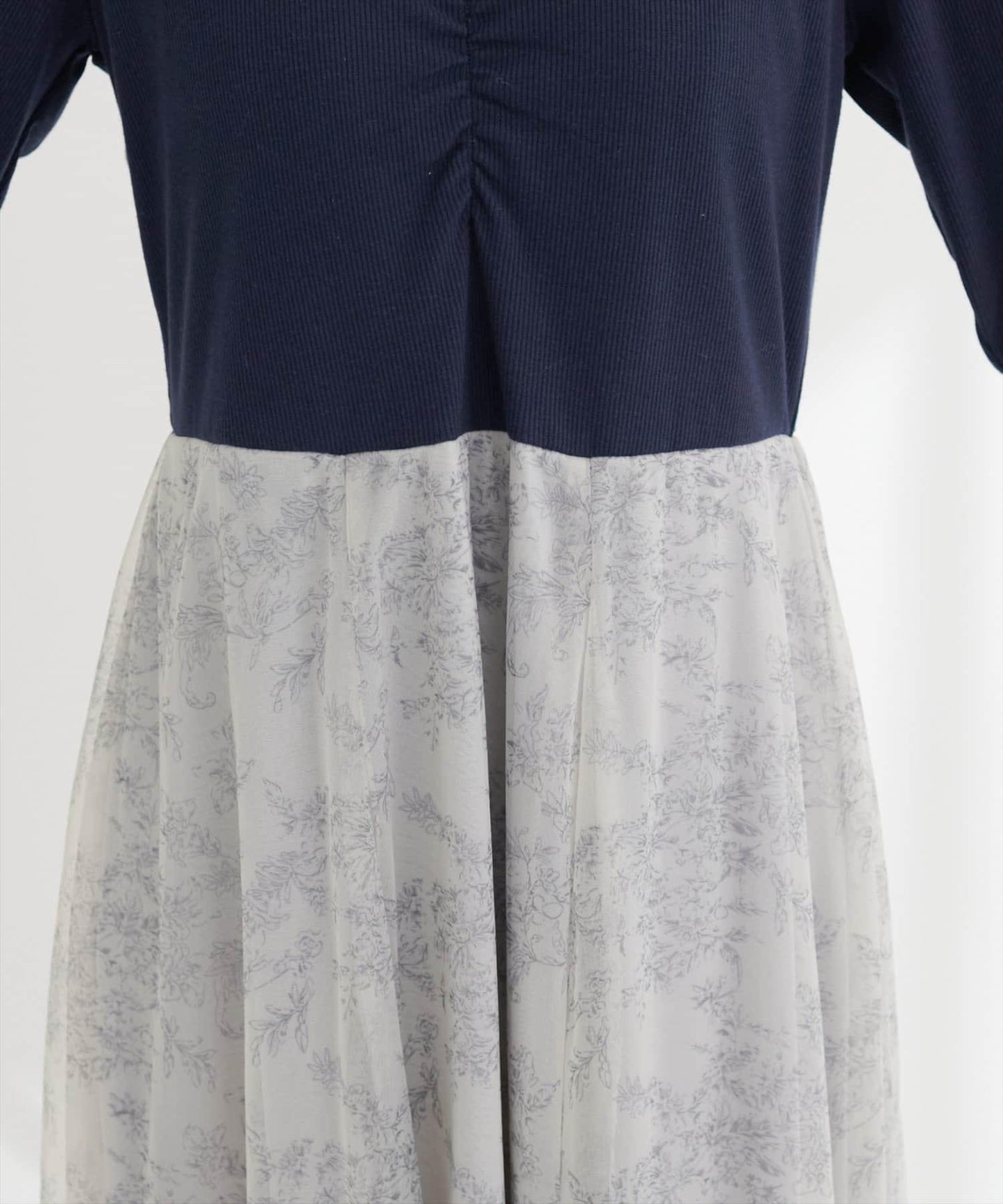 花卉圖案網紗連衣裙