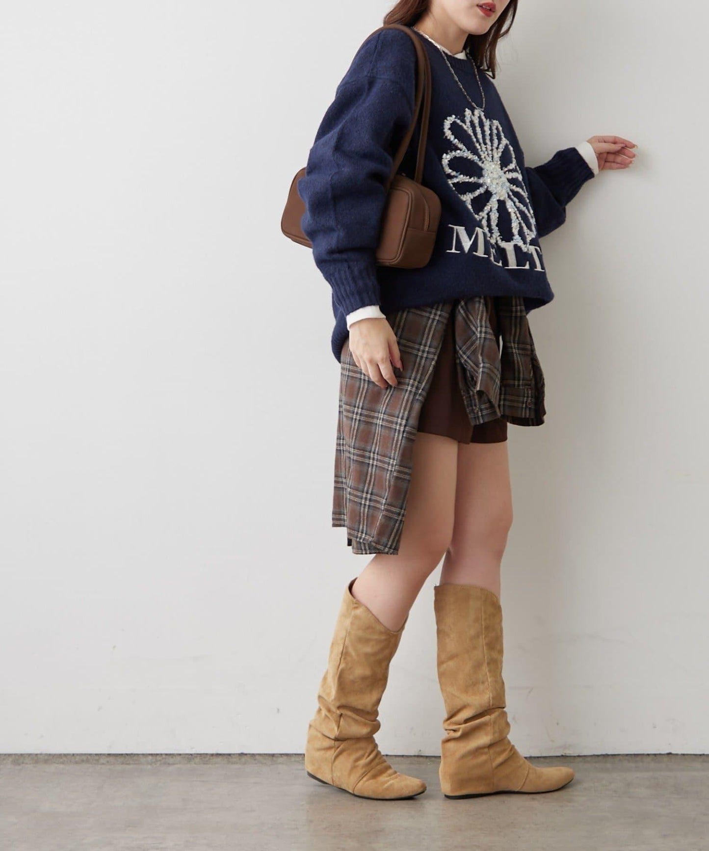 花卉提花針織毛衣