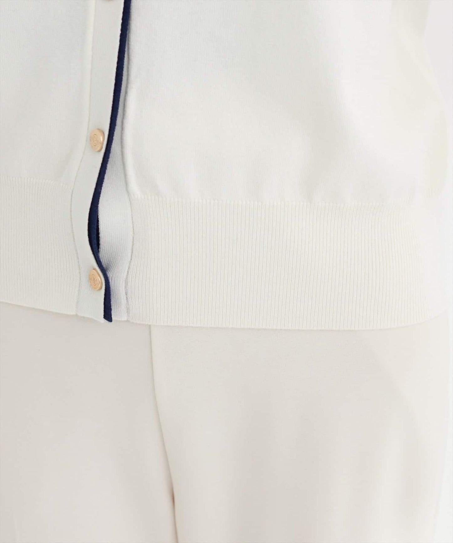 拼色金色紐釦針織開衫