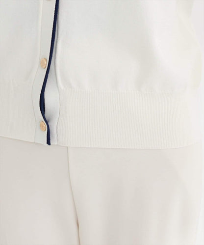 拼色金色紐釦針織開衫