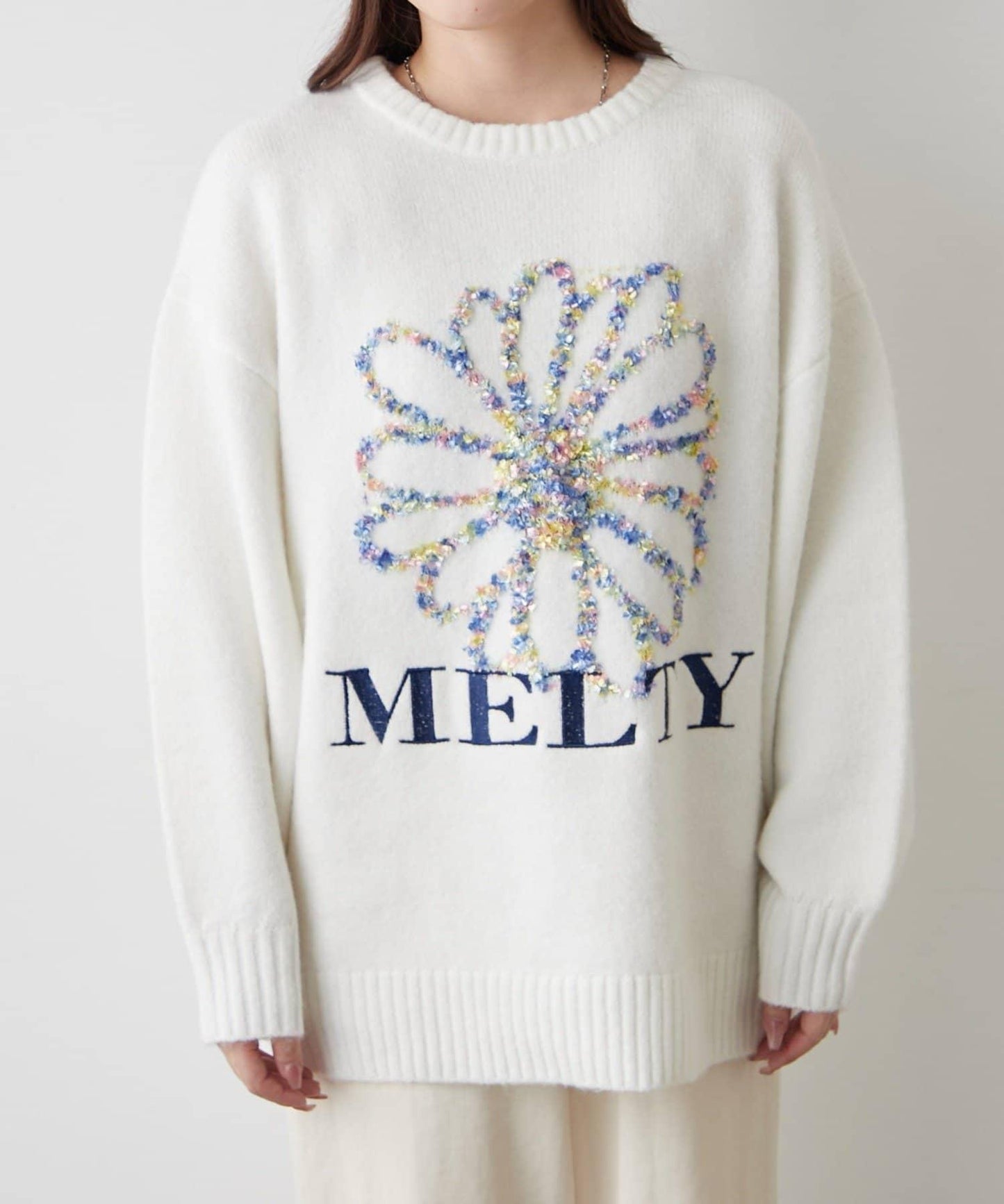 花卉提花針織毛衣