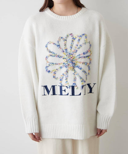 花卉提花針織毛衣