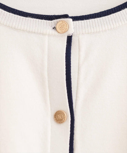 拼色金色紐釦針織開衫