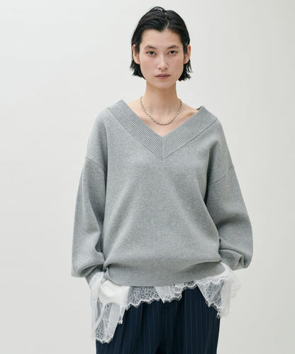 前後兩穿下襬蕾絲吊帶襯衫