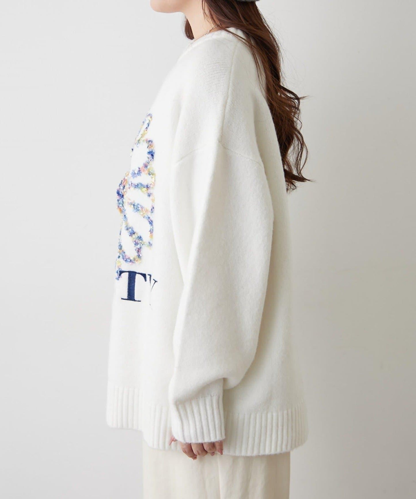 花卉提花針織毛衣