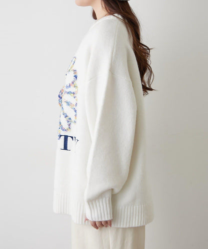 花卉提花針織毛衣