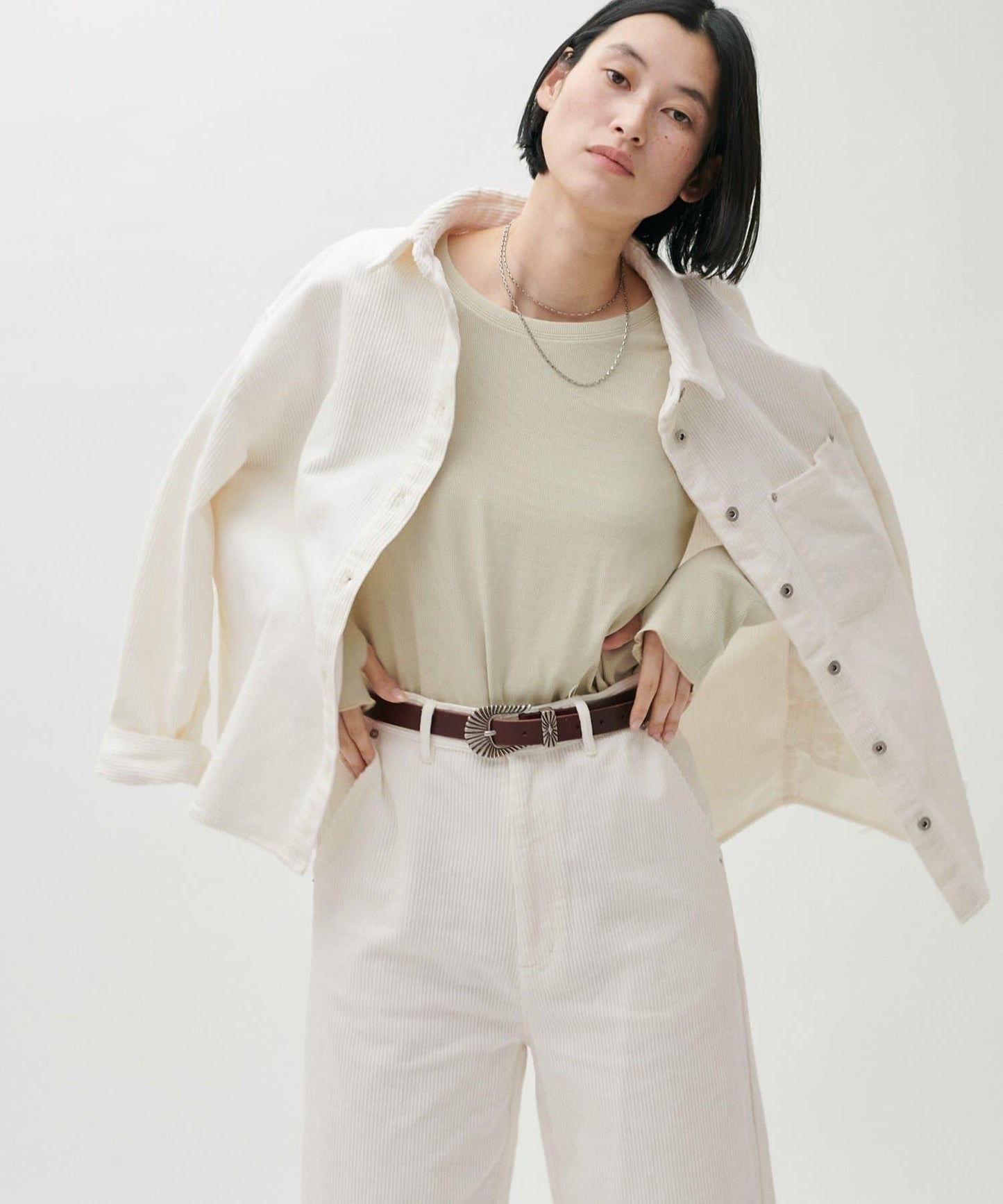 燈芯絨寬鬆襯衫