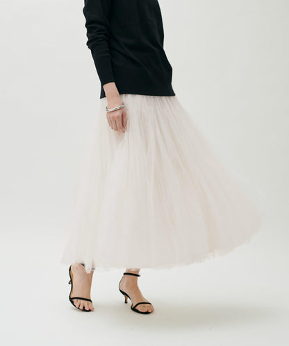 雙層褶皺蓬鬆網紗裙