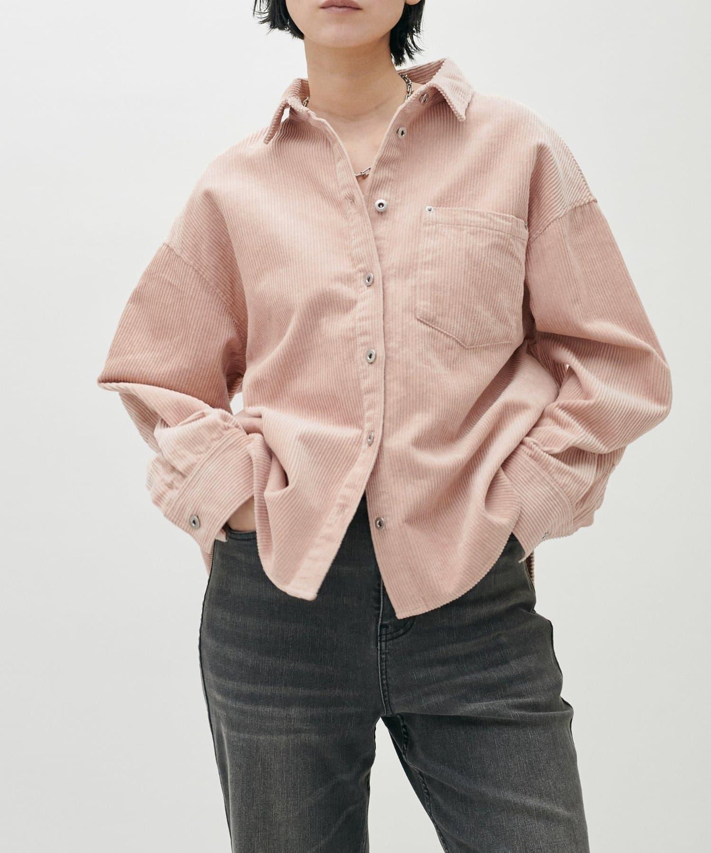 燈芯絨寬鬆襯衫