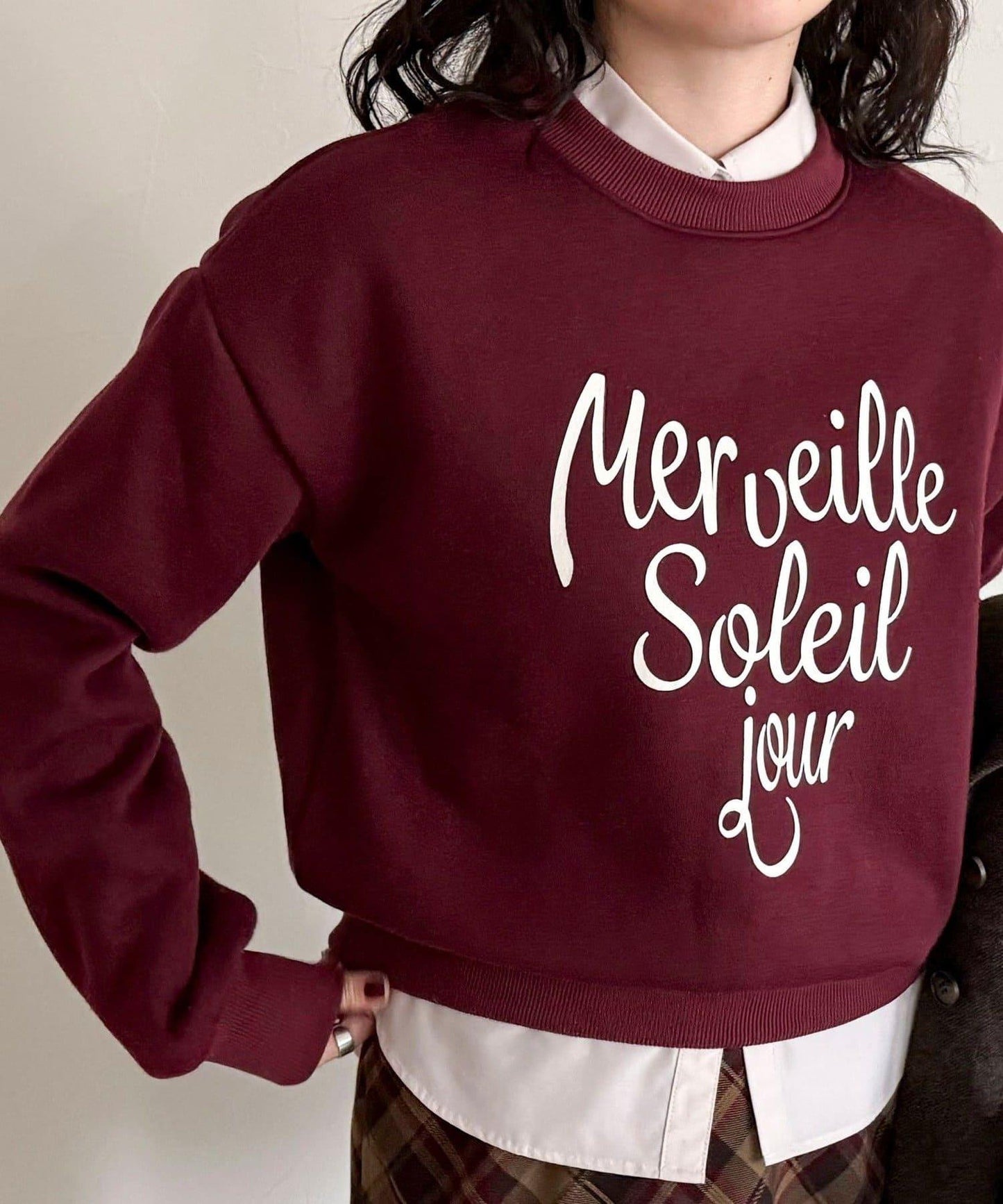 愛心圖案標誌印花衛衣套頭衫