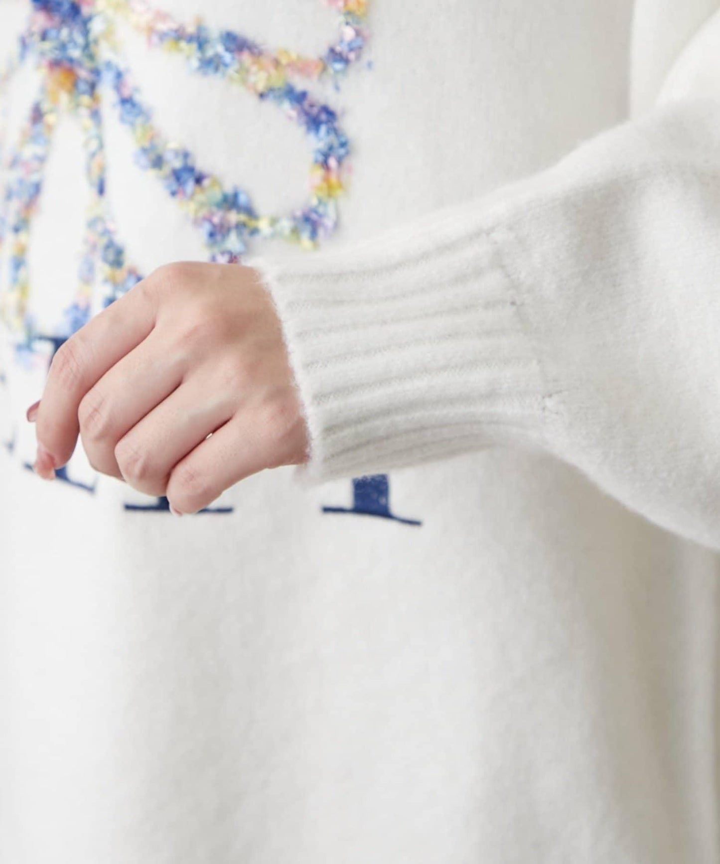 花卉提花針織毛衣