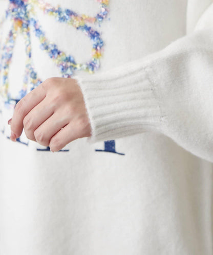 花卉提花針織毛衣