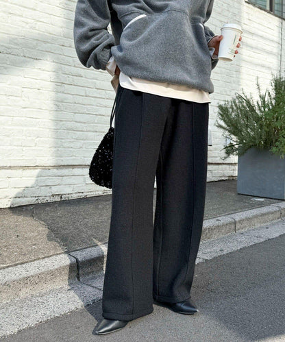 粗花呢羊毛休閒褲