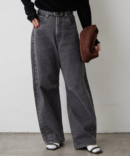 【2026春夏】弧形線條牛仔褲