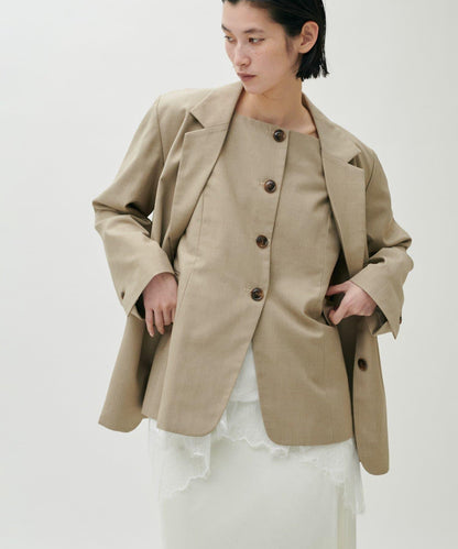 前後兩穿下襬蕾絲吊帶襯衫