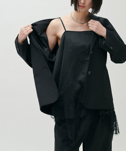 前後兩穿下襬蕾絲吊帶襯衫