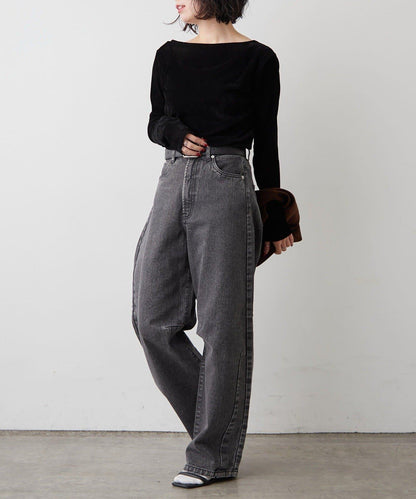 【2026春夏】弧形線條牛仔褲