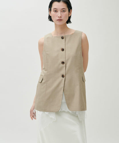 前後兩穿下襬蕾絲吊帶襯衫