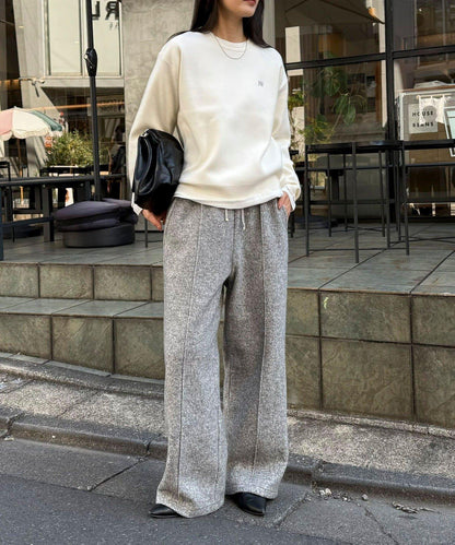 粗花呢羊毛休閒褲