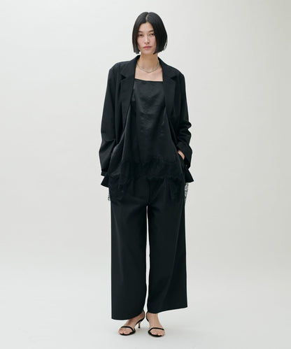 前後兩穿下襬蕾絲吊帶襯衫