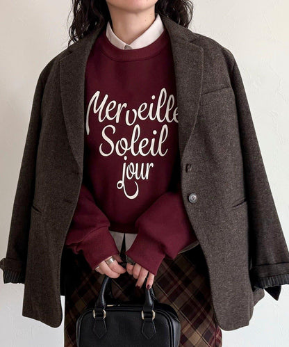 愛心圖案標誌印花衛衣套頭衫