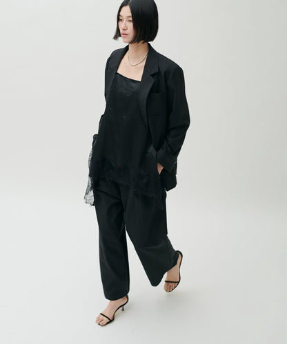 前後兩穿下襬蕾絲吊帶襯衫