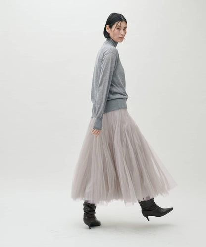 雙層褶皺蓬鬆網紗裙