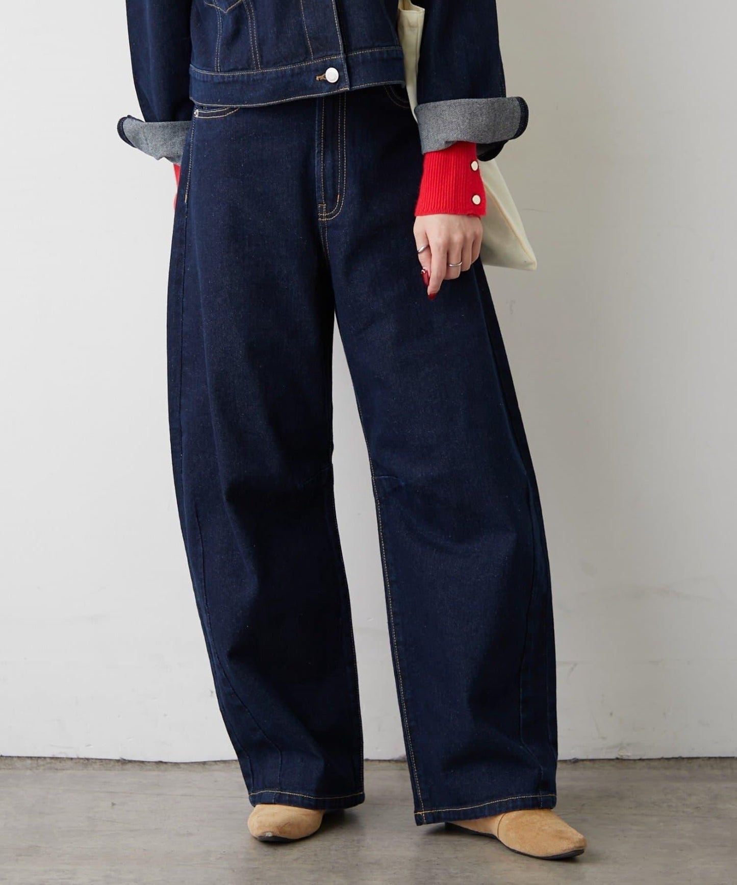 【2026春夏】弧形線條牛仔褲