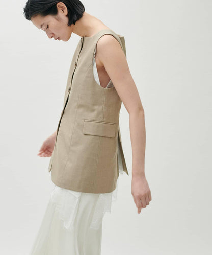 前後兩穿下襬蕾絲吊帶襯衫