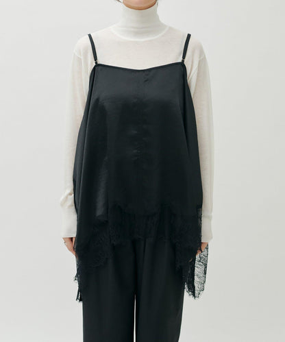 前後兩穿下襬蕾絲吊帶襯衫