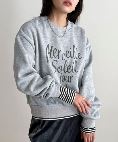 愛心圖案標誌印花衛衣套頭衫