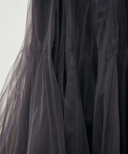 雙層褶皺蓬鬆網紗裙