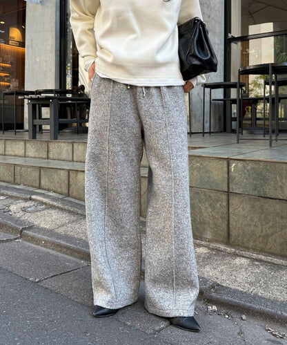 粗花呢羊毛休閒褲