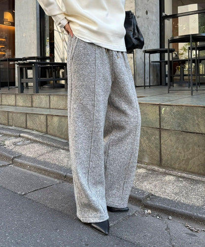 粗花呢羊毛休閒褲