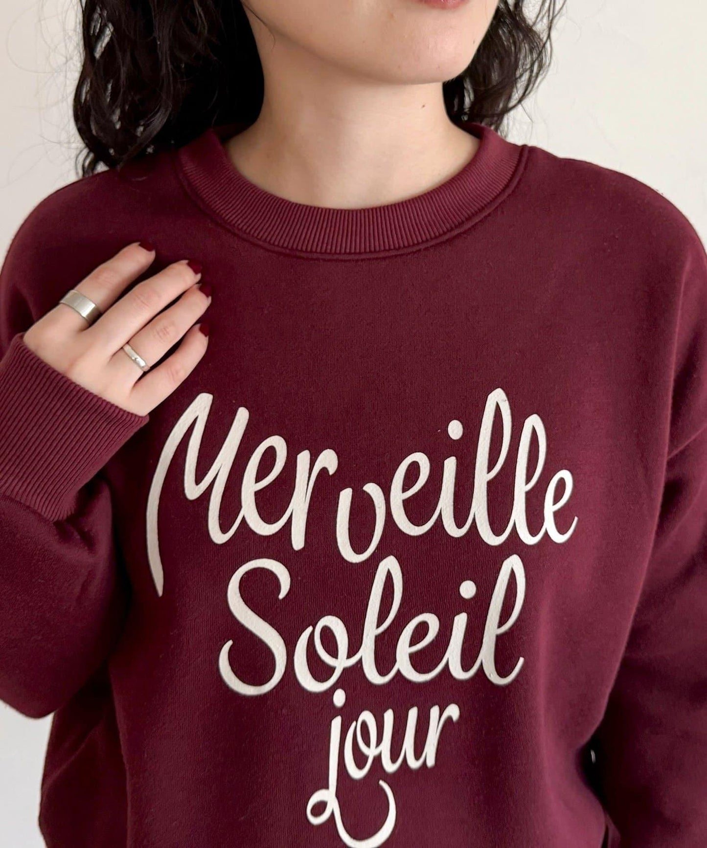 愛心圖案標誌印花衛衣套頭衫