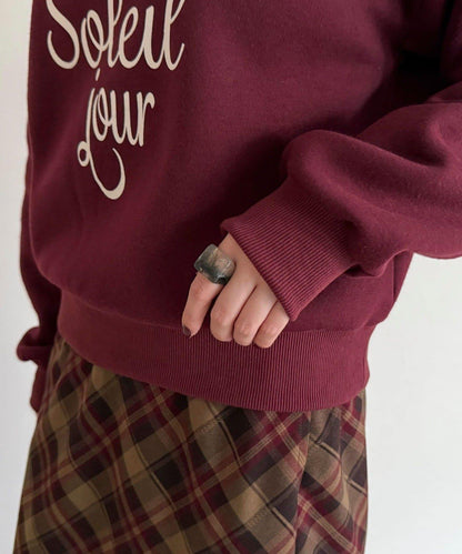 愛心圖案標誌印花衛衣套頭衫