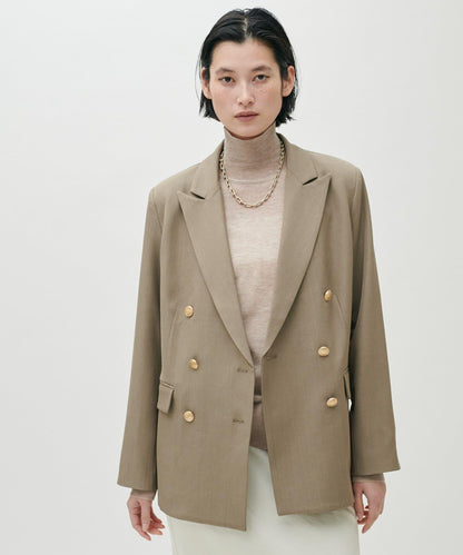 透視高領羊毛混紡針織套頭衫