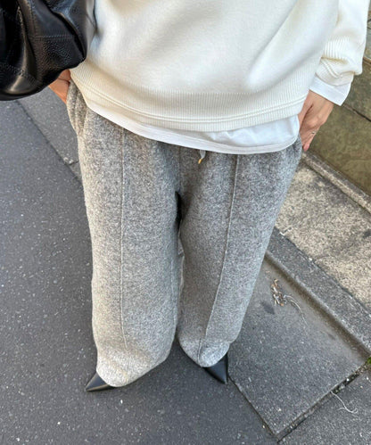 粗花呢羊毛休閒褲