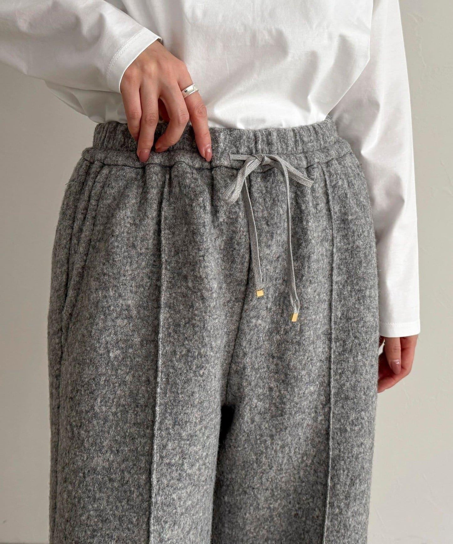 粗花呢羊毛休閒褲