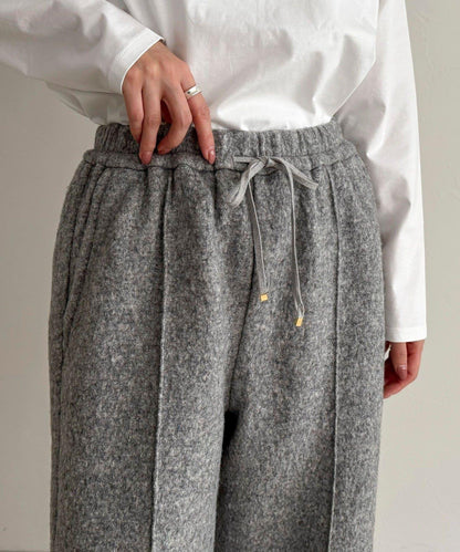 粗花呢羊毛休閒褲
