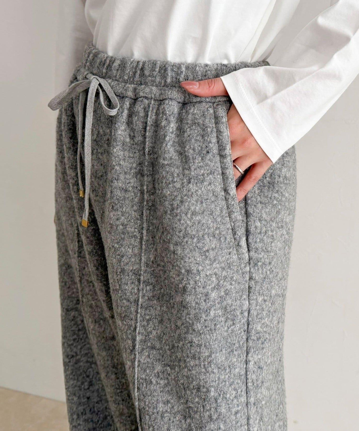 粗花呢羊毛休閒褲