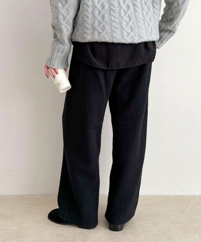 粗花呢羊毛休閒褲
