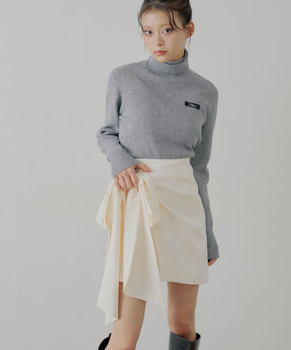 蝴蝶結包裹半身裙+休閒短褲