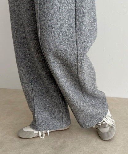 粗花呢羊毛休閒褲