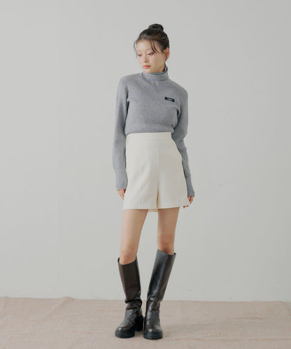 蝴蝶結包裹半身裙+休閒短褲