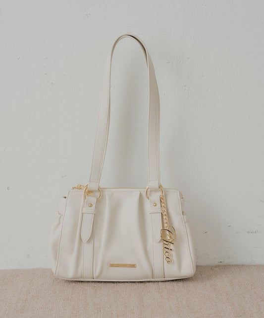 帶吊墜褶皺設計波士頓包