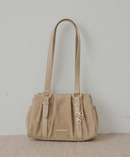 帶吊墜褶皺設計波士頓包