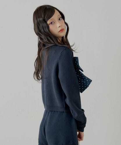 【可搭配套裝】胸前標誌簡約針織開衫